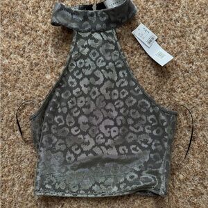 NWT Topshop High Neck Sleeveless Crop Top rare size 2